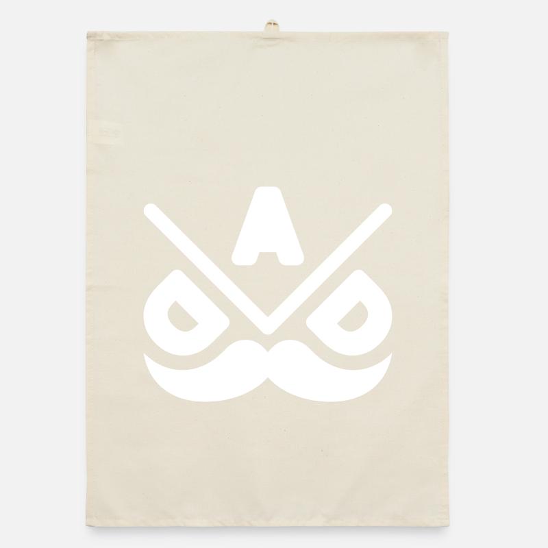 Geometric Moustache Emblem Organic dish towel