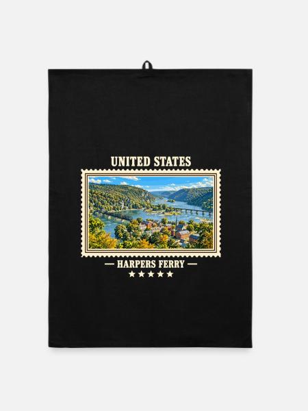 Vereinigte Staaten Harpers Ferry Vintage Marke - Organic Geschirrtuch - Schwarz - Vorne