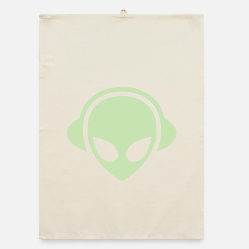 alien_headphone_vector Organic Geschirrtuch