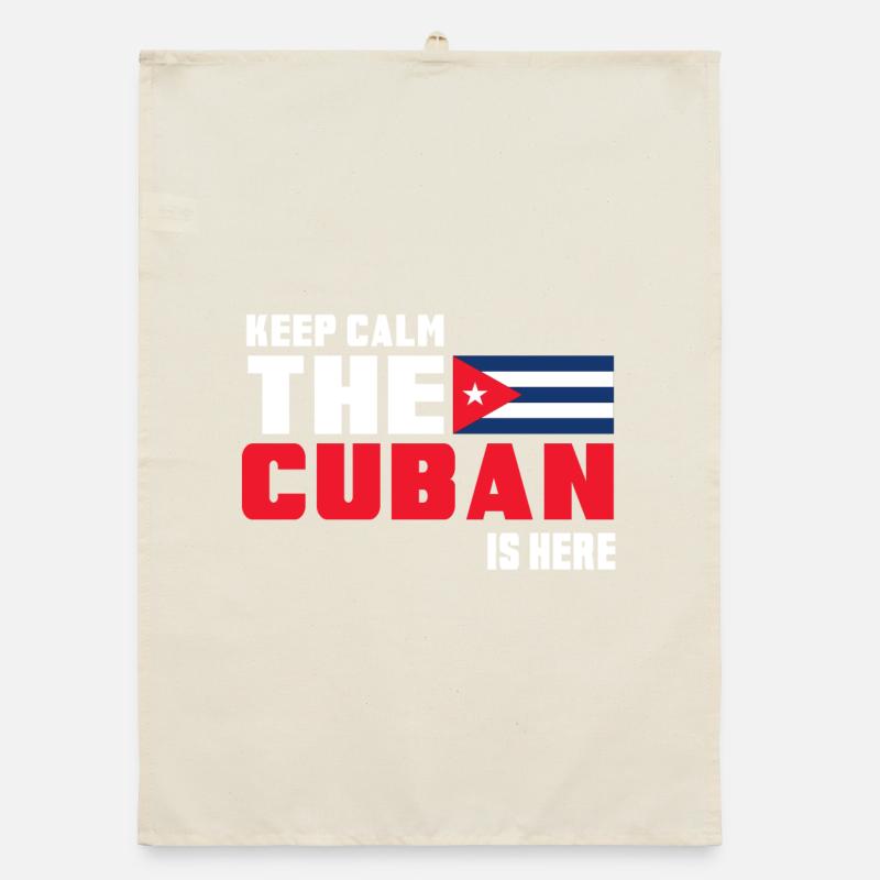 Keep Calm The Cuban is Here Cuba Organic dish towel
