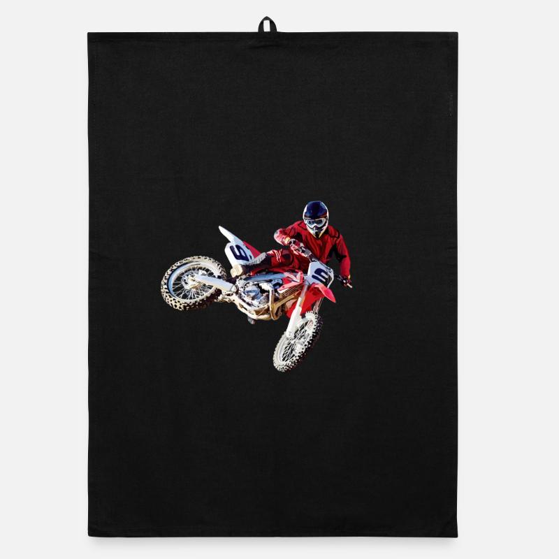 motocross - Torchon bio - noir