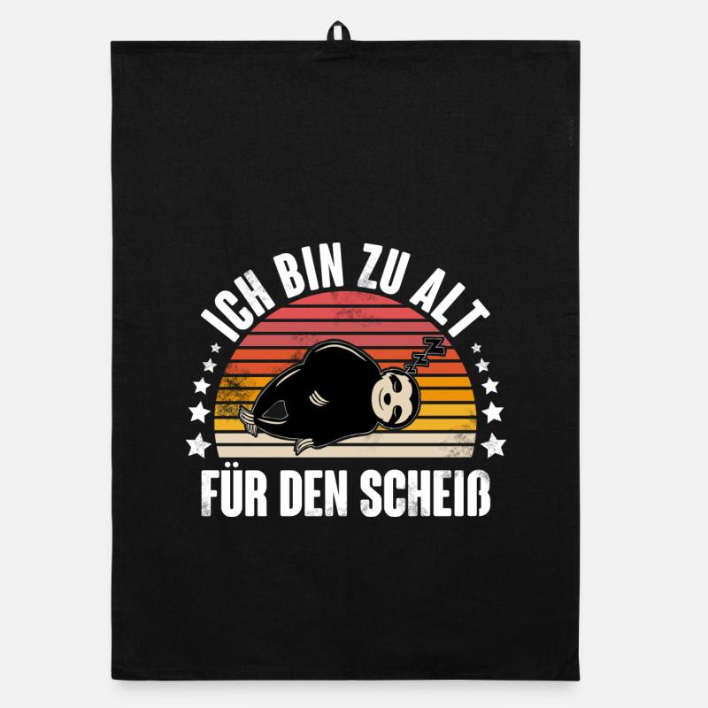 Faultier Ich Bin zu Alt Für Den Scheiß Organic Geschirrtuch