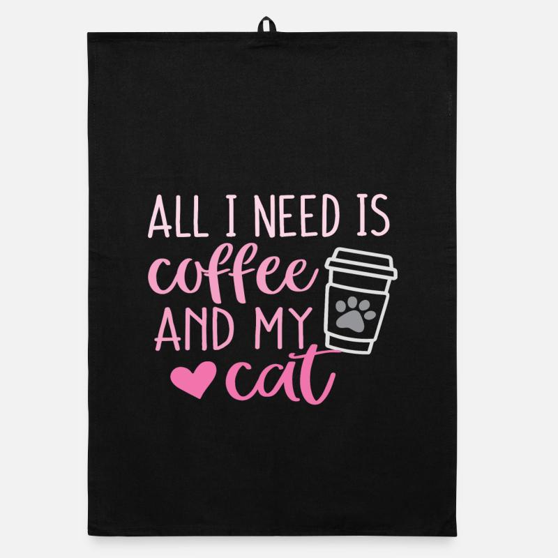 All I Need is Coffee and My Cat Organic dish towel