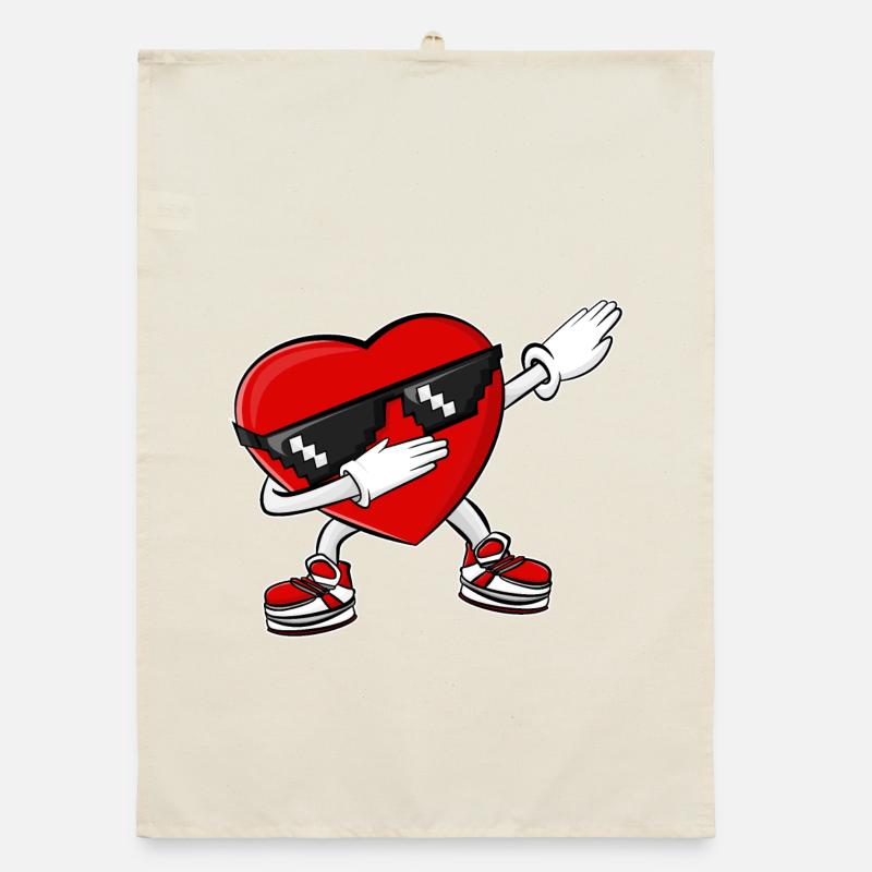 Dabbing Heart Saint-Valentin Torchon bio