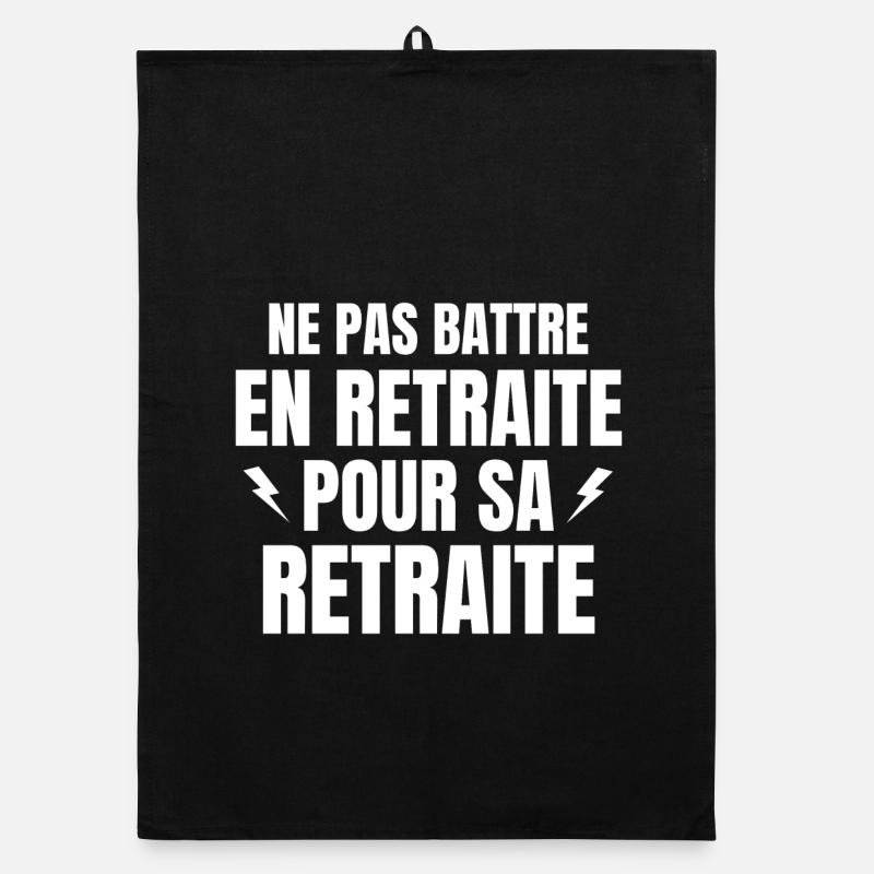 retraite, réforme des retraites - Torchon bio - noir