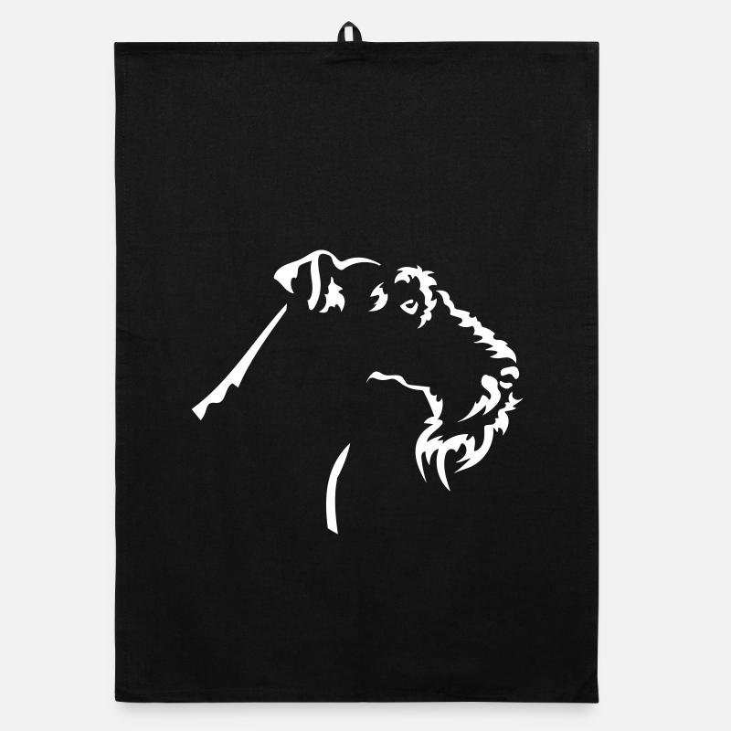Fox Terrier Head "Black Edition" Organic dish towel
