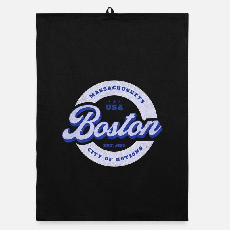 Badge de cercle de lettrage de Boston Torchon bio