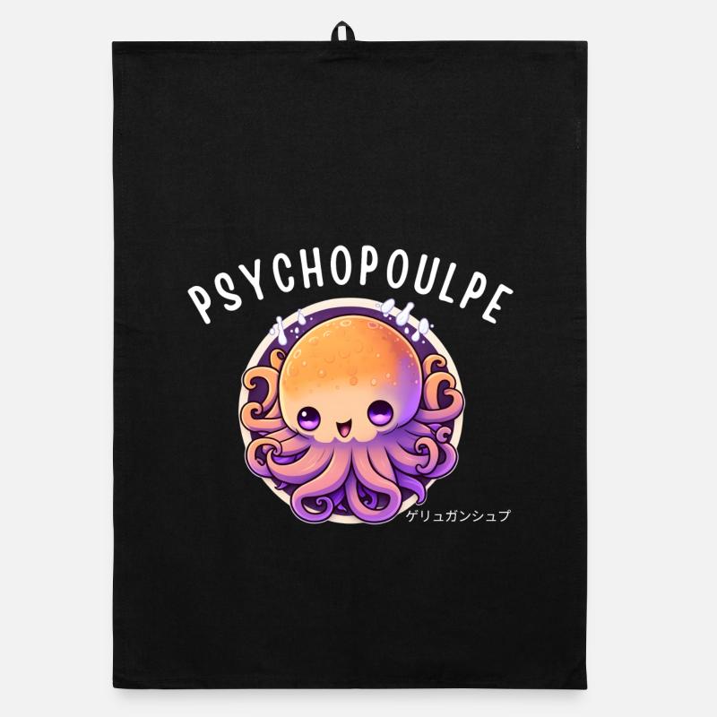 Psyche Regenbogen-Oktopus Organic Geschirrtuch