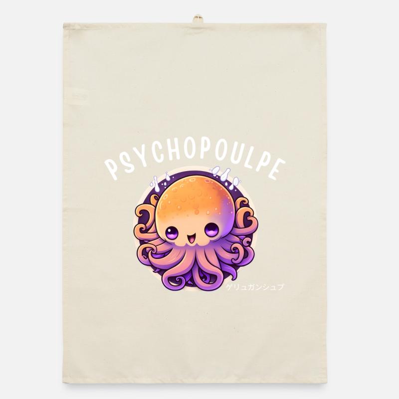 Psyche Pieuvre Arcenciel Torchon bio