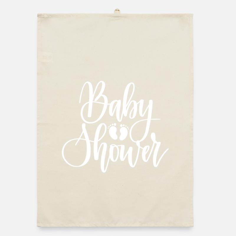 Motif Naissance et Empreintes de Bébé Torchon bio