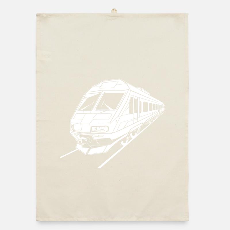 Train Drawing Organic dish towel