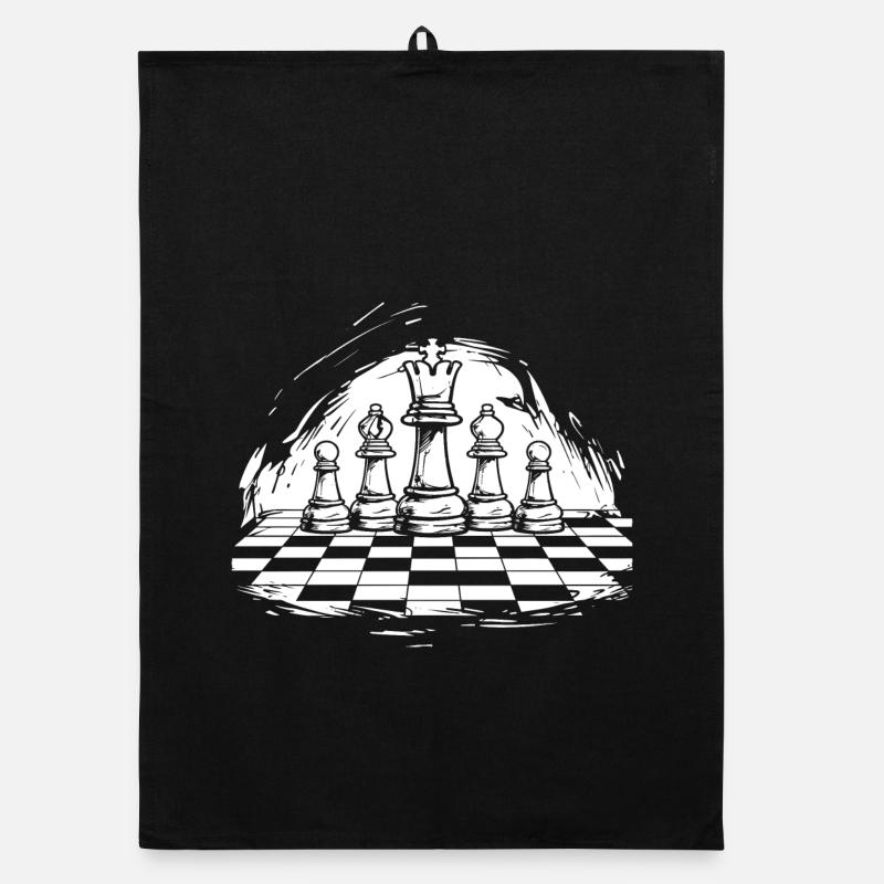 Chess Drawing Organic dish towel