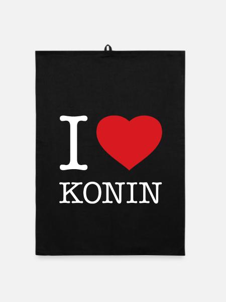 I LOVE KONIN - Organic Geschirrtuch - Schwarz - Vorne