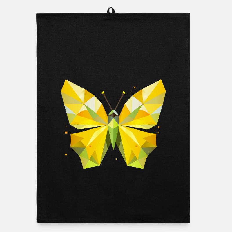 papillon citron jaune vif dans un style moderne Torchon bio