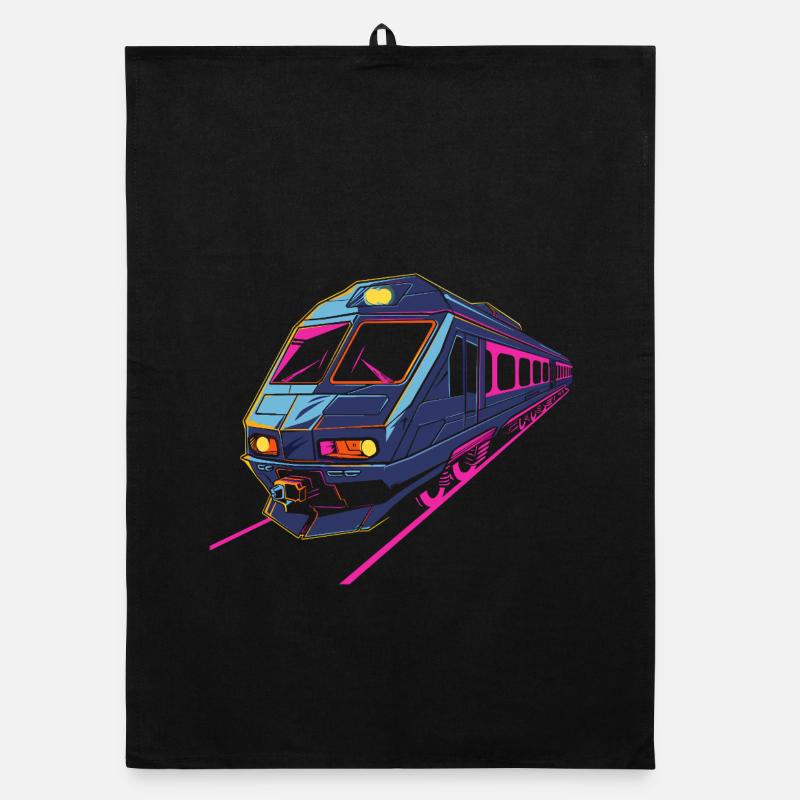 Train Retro Organic dish towel