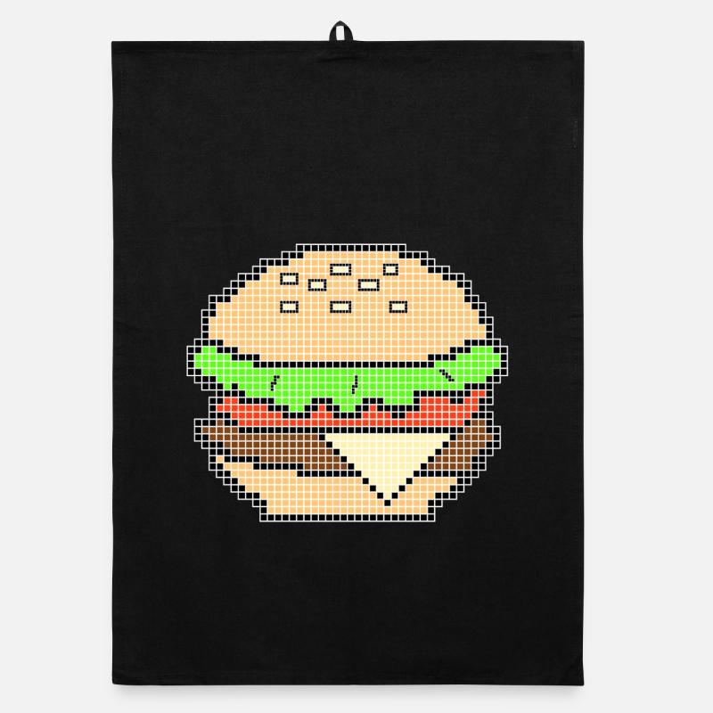 Pixel Art Cheeseburger Design Organic dish towel