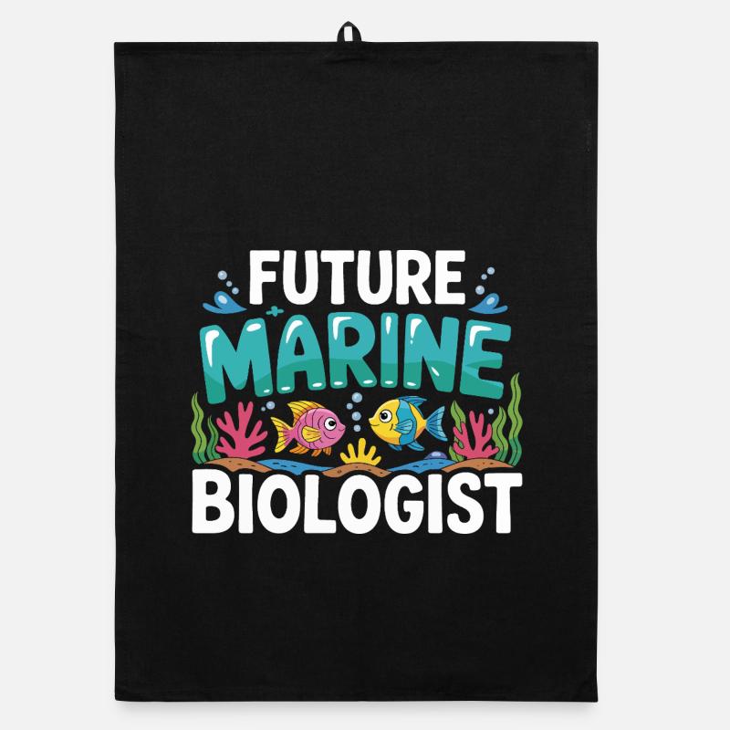 Zukunft Meeresbiologe mit Fischen Organic Geschirrtuch