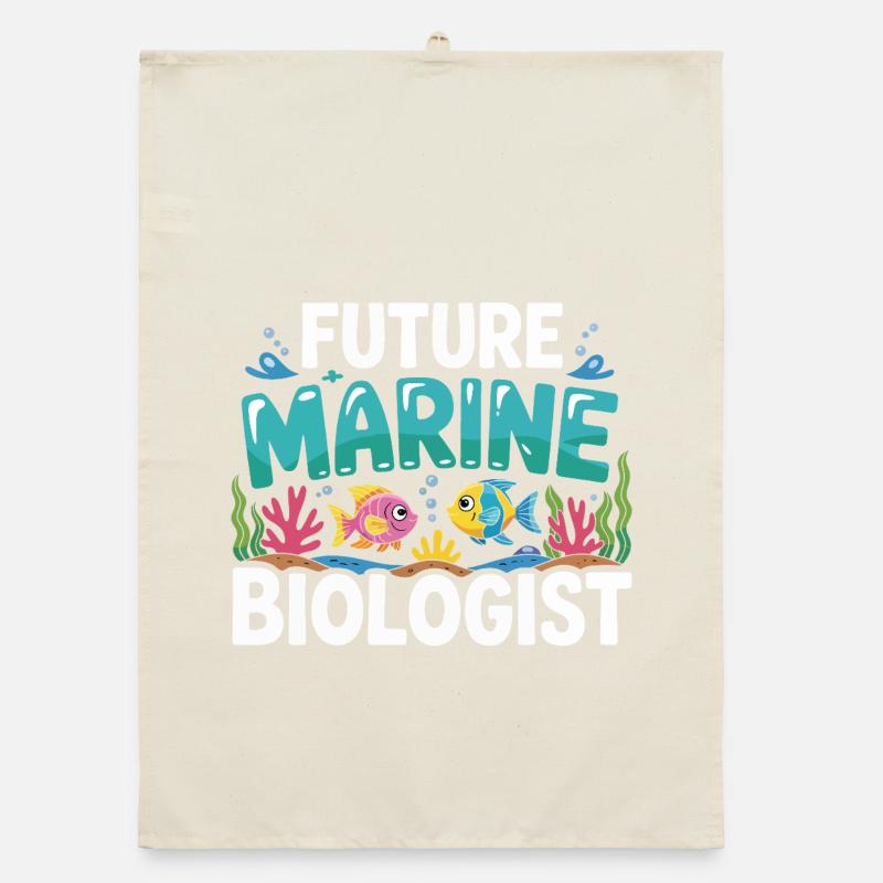 Future Marine Biologist with Fish Organic dish towel