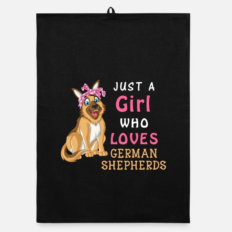Mädchen liebt Deutschen Schäferhund Organic Geschirrtuch