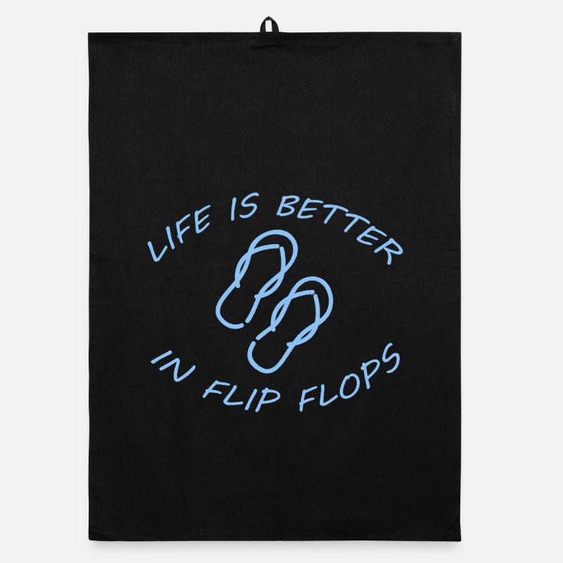 LIFE IS BETTER IN FLIP FLOPS Organic Geschirrtuch