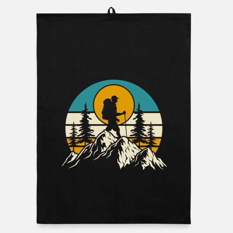 Wandern Wanderer Bergsteiger Geschenk Organic Geschirrtuch