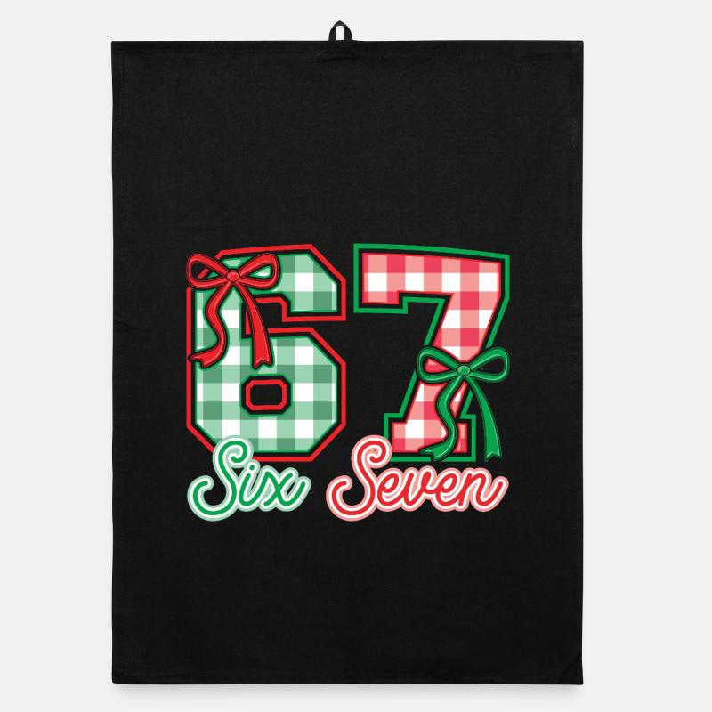 Festive 67 Gingham Bows Organic dish towel