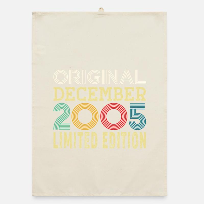 20 Year 20th Anniversary Gift Born December 2005 Organic dish towel