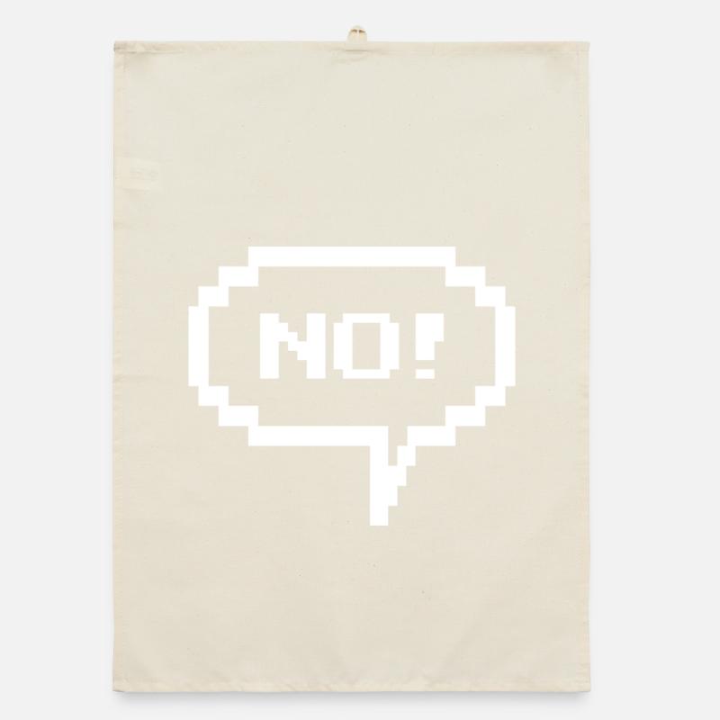 Pixel speech bubble "No!" Organic dish towel