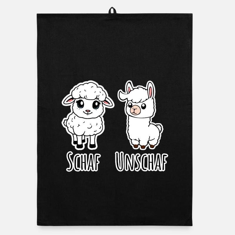 Sheep and not sheep (Unsheep) - Lama not sheep Organic dish towel