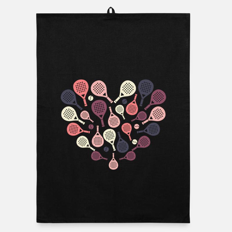 Cœur de raquette de padel – Sport & Herz - Torchon bio - noir