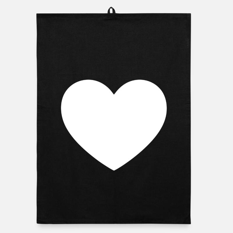 weißes Herz weiß Geschenk Valentinstag Organic Geschirrtuch