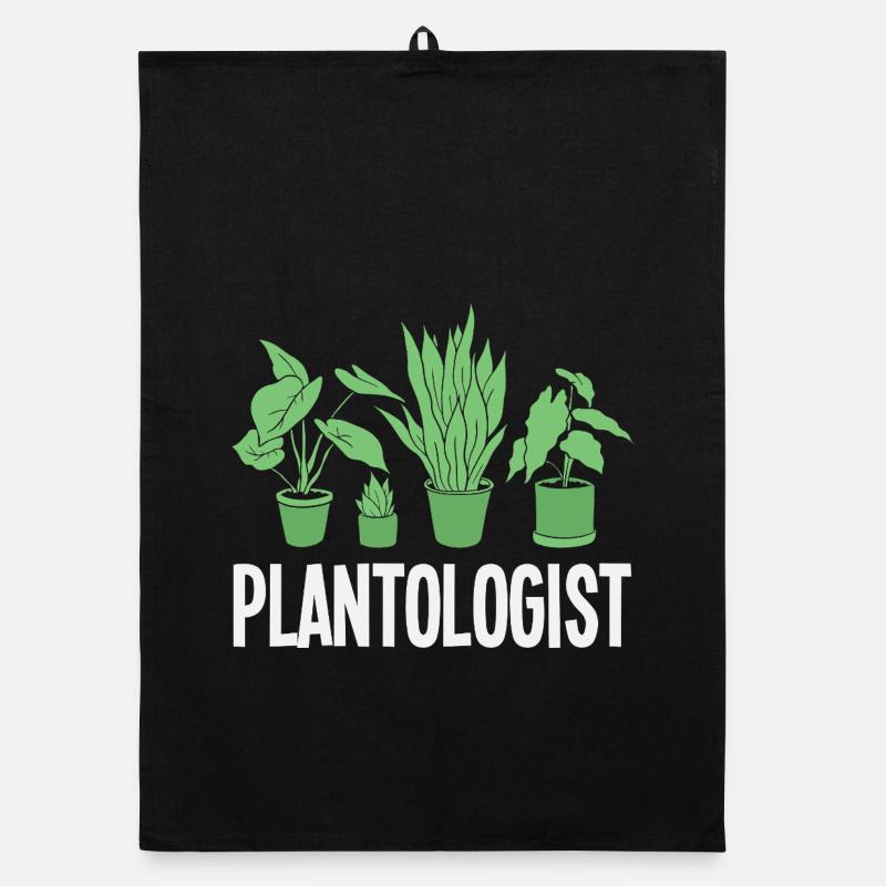 Plantologiste Fleur drôle d’amoureuse des plantes - Torchon bio - noir