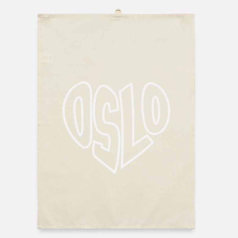 Oslo, Norway Geometric Calligraphy Organic dish towel