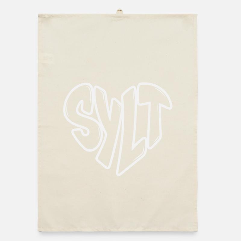 Sylt Graffiti Lettering Heart Organic dish towel