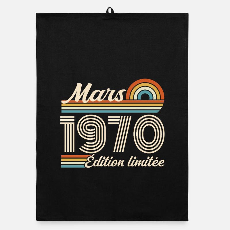 56e Cadeau d’anniversaire - Né en mars 1970 Torchon bio