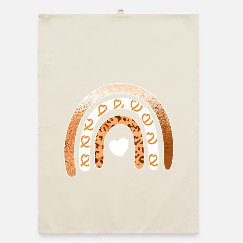 Leopard-Regenbogenherz-Arc Organic Geschirrtuch