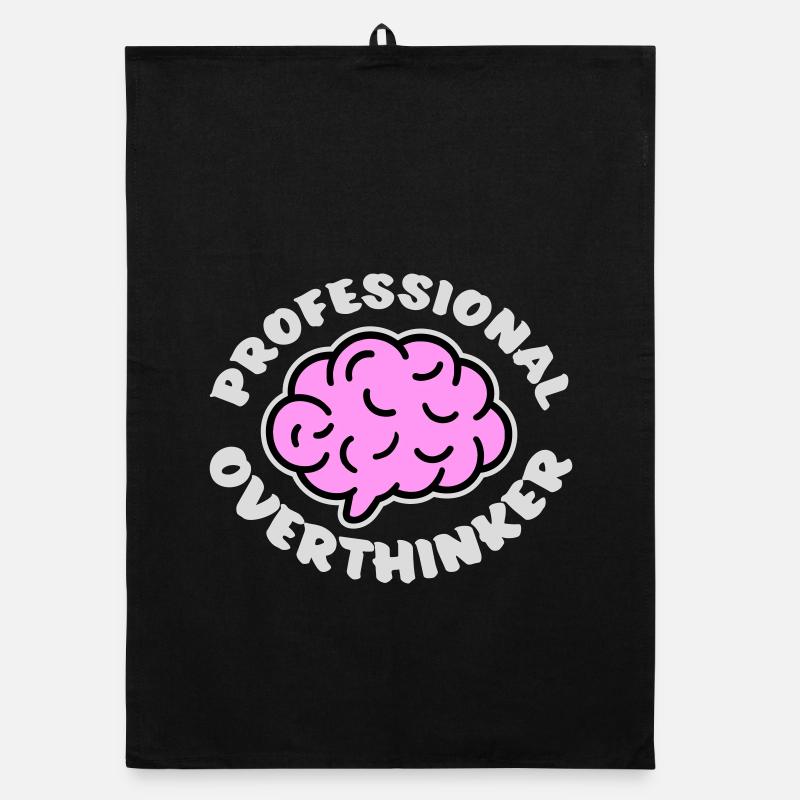 Logo drôle d’anxiété drôle et sombre de la réflexion professionnelle Torchon bio