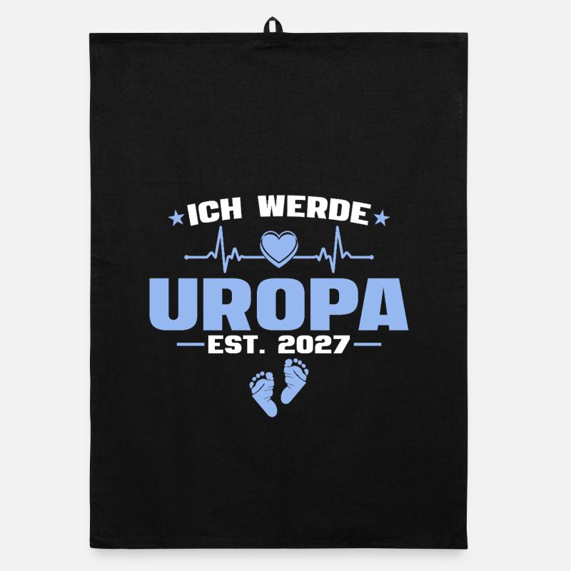 Ich werde Uropa 2027 - Baby Ankündigung Geschenk Organic Geschirrtuch