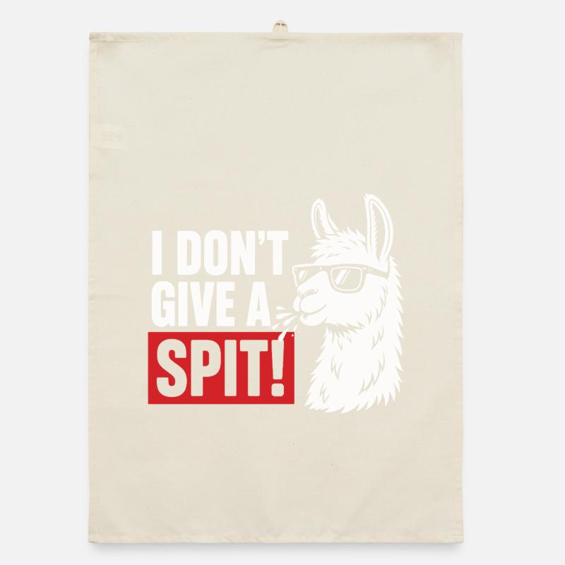 I Don't Give A Spit Lama Spruch Shirt Organic Geschirrtuch