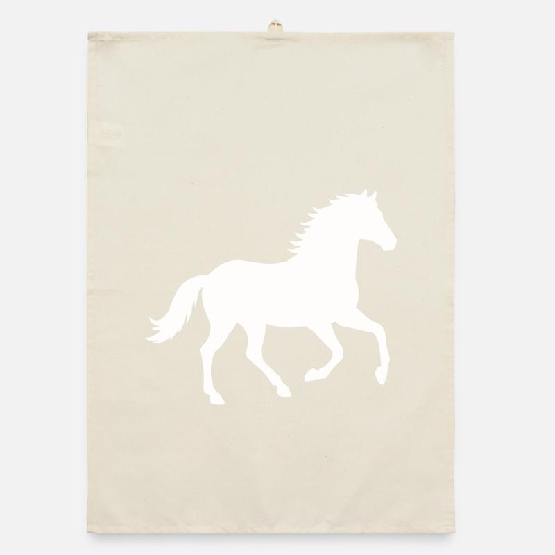 Silhouette d’un cheval sauvage Torchon bio