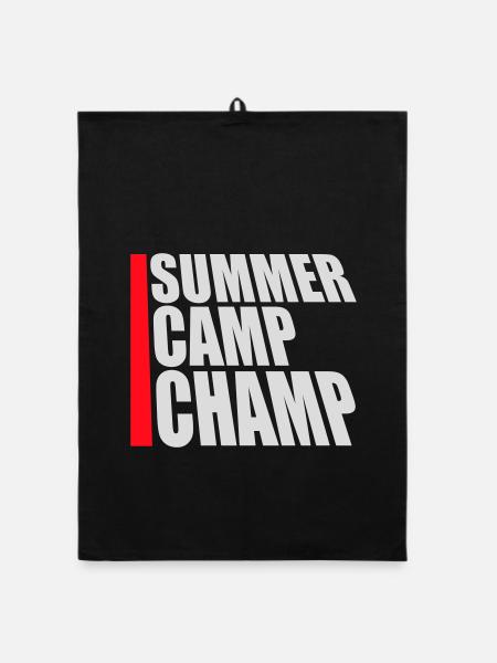 Summer Camp Champ Fun Kids Outdoor Adventure - Organic dish towel - black - Front