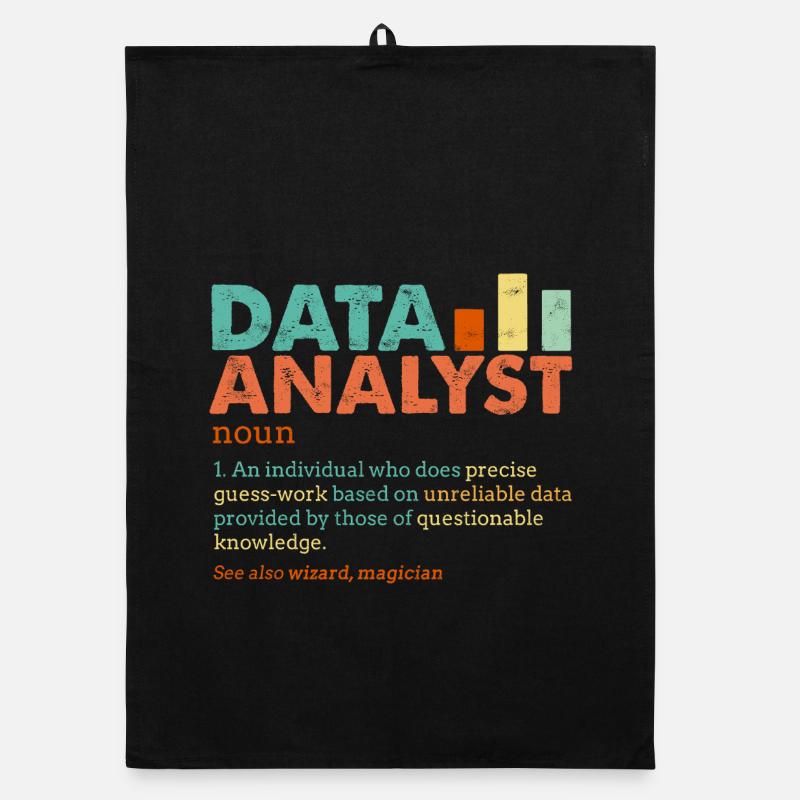 Data Analyst Retro Color Blocks Organic dish towel