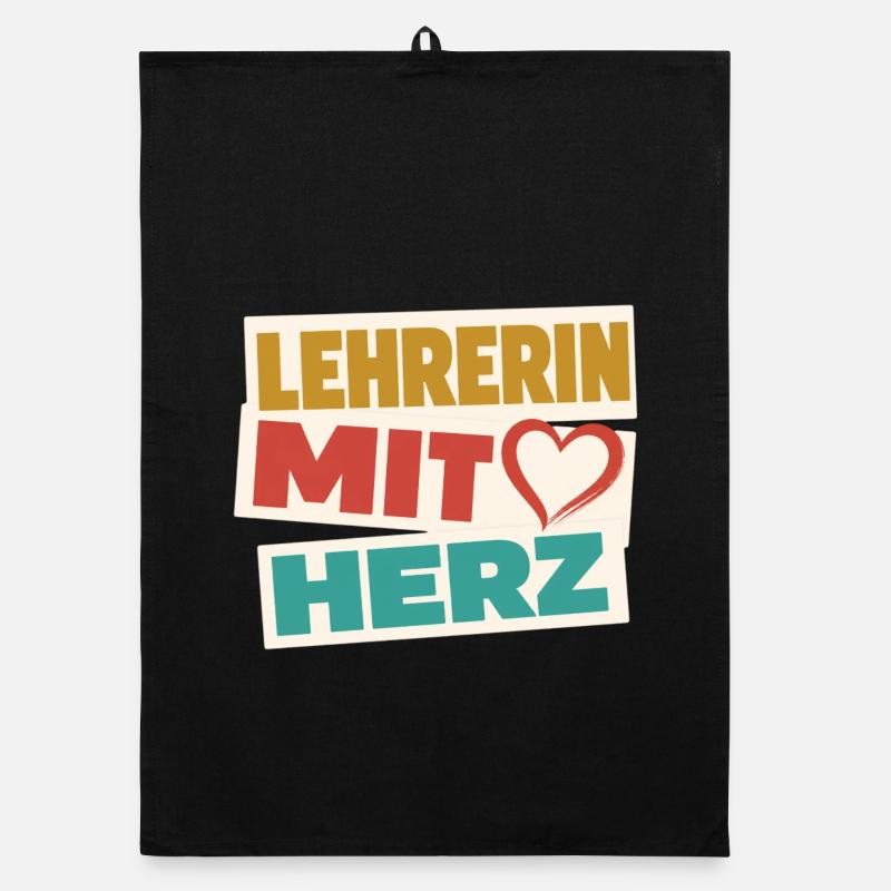 Lehrerin mit Herz!  Organic Geschirrtuch