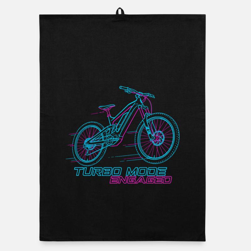 Neon Cyberpunk E-MTB Turbo Tee Organic Geschirrtuch