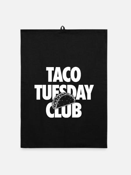 Taco Tuesday Club for Taco Fans - Organic dish towel - black - Front
