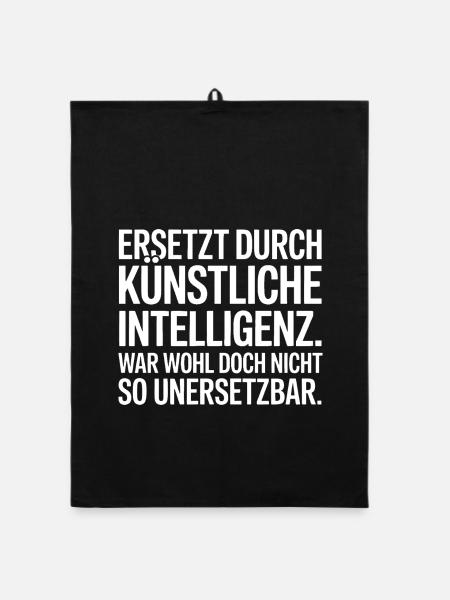 Ersetzt durch KI: Große Typo-Quote - Organic Geschirrtuch - Schwarz - Vorne