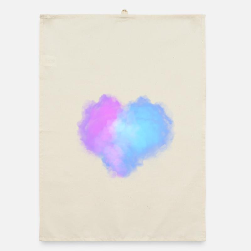 Herzförmige Wolken Organic Geschirrtuch