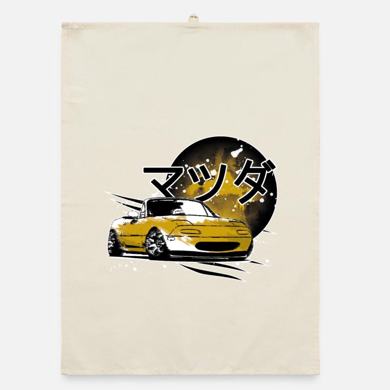 Japanese car Miata Mx5 yellow Organic dish towel