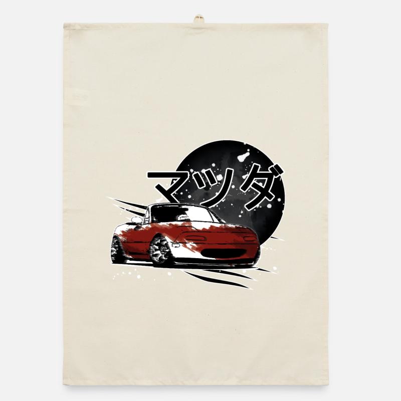 Japanese car Miata Mx5 red Organic dish towel