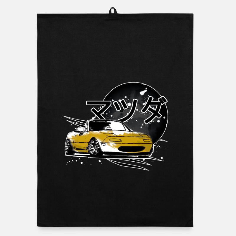Japanisches Auto Miata Mx5 gelb Organic Geschirrtuch